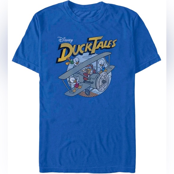 Disney Duck Tales XL (16) Huey Dewey Louie Launchpad Retro Airplane Graphic Tee - Picture 1 of 4